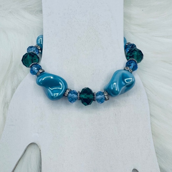 Colorful Beaded Glass Fashion Statement Stackable Bracelet Style 3 - Picture 4 of 5